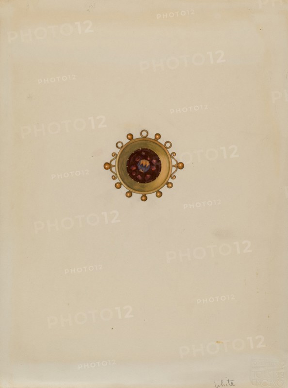Garnet Earring, c. 1936. Creator: Edward White.