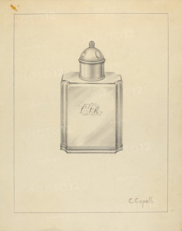 Silver Tea Caddy, c. 1939.