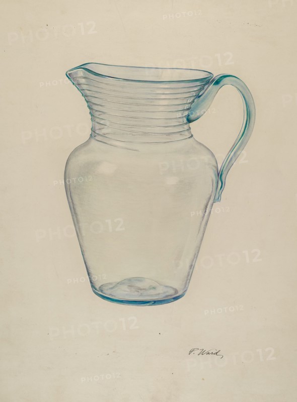 Glass Water Pitcher, c. 1940.