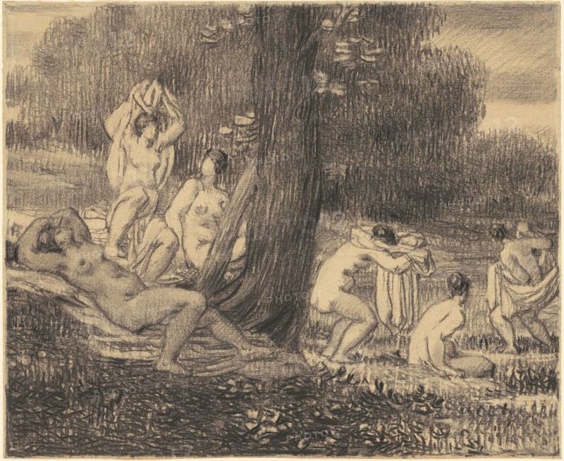 Bathers, 1860s-1870s.