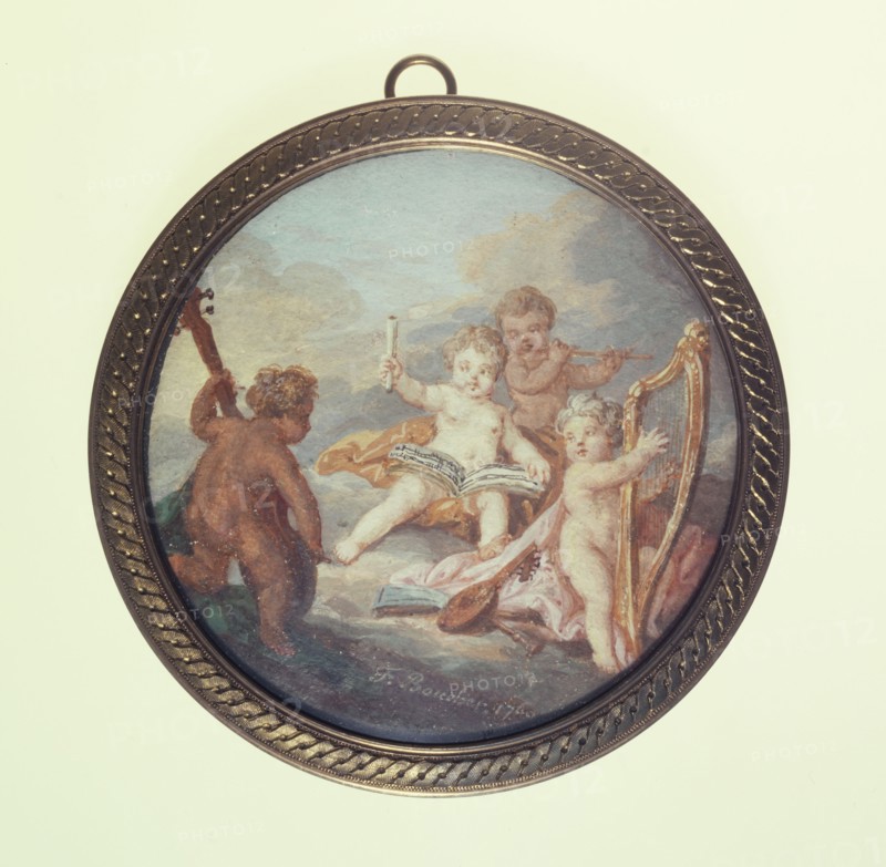 Cherub musicians, c1850.