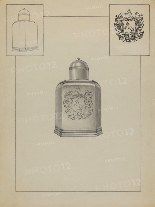 Silver Tea Caddy, c. 1937.