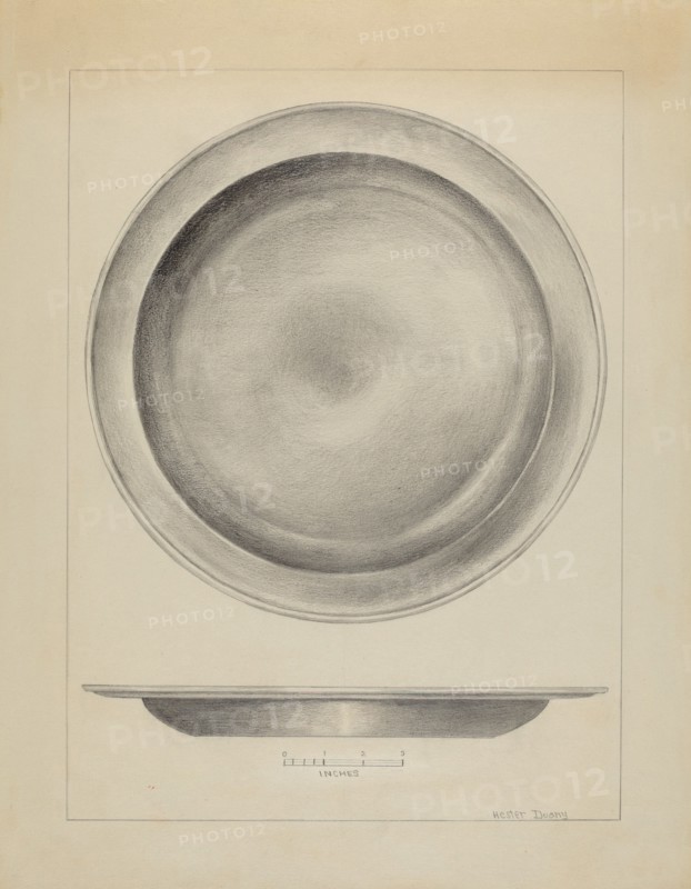 Pewter Deep Plate, c. 1937.