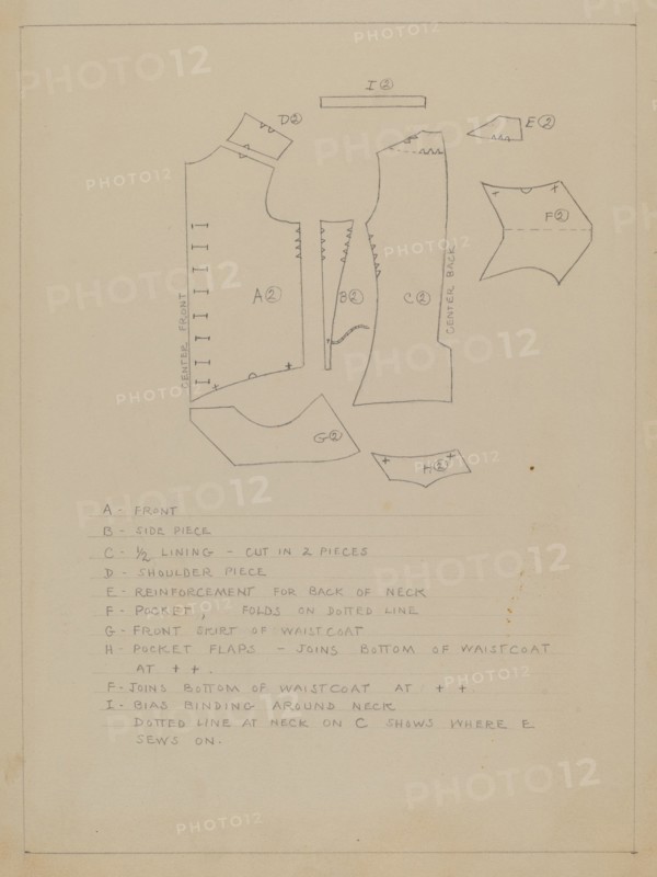 Waistcoat Pattern, c. 1936.
