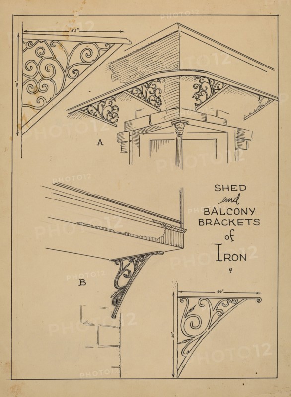 Wrought Iron Brackets, c. 1936.