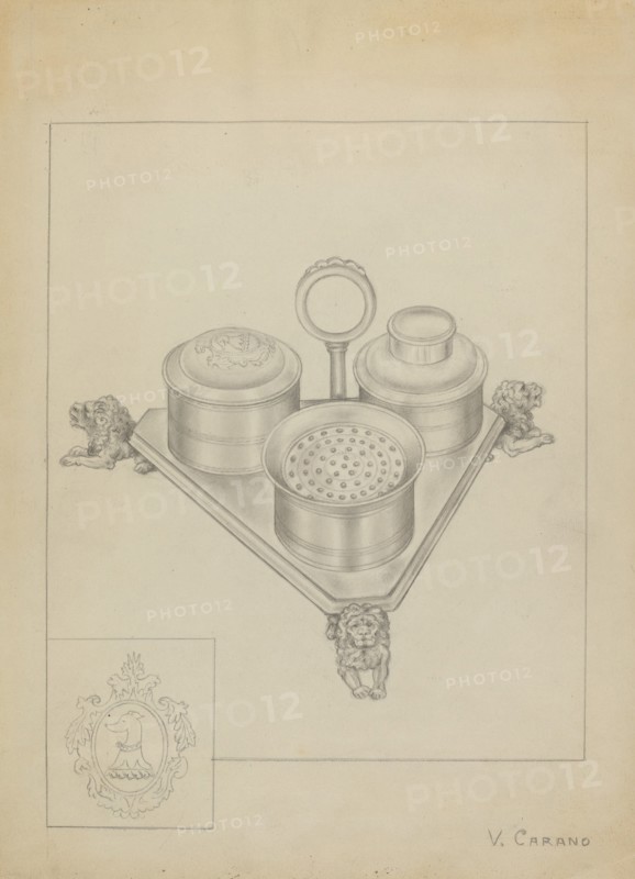 Silver Ink Stand, c. 1936.