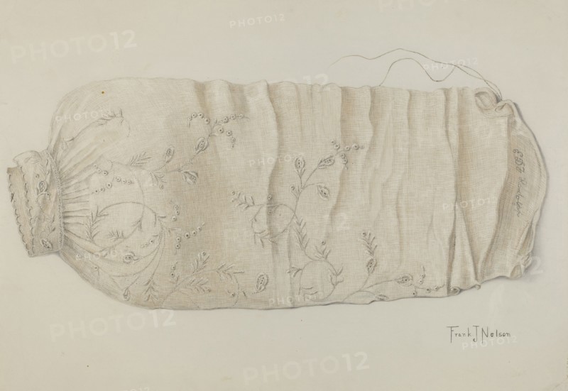 Embroidered sleeve, c. 1938.