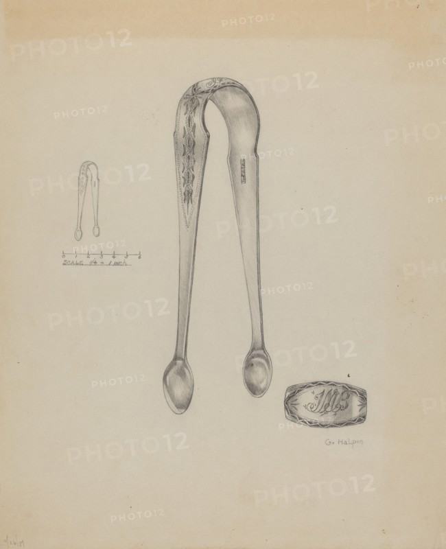 Silver Sugar Tongs, c. 1937.