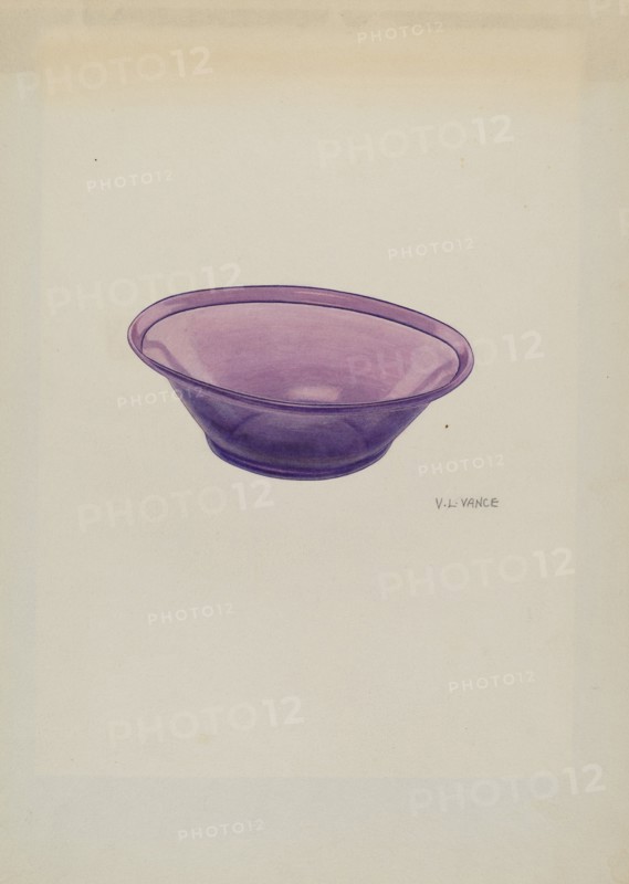 Amethyst Glass Bowl, c. 1940.