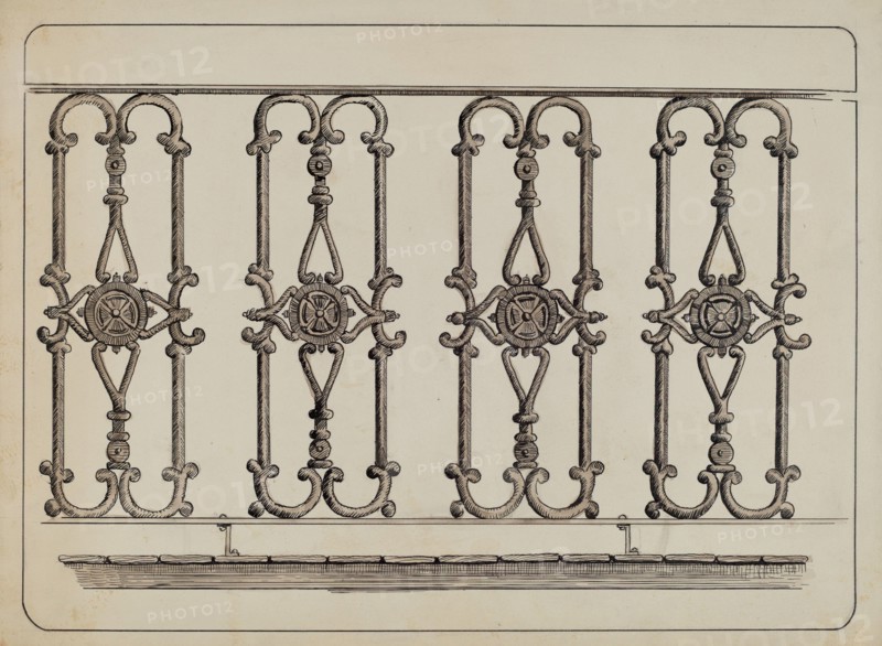 Cast Iron Balcony Rail, c. 1936.