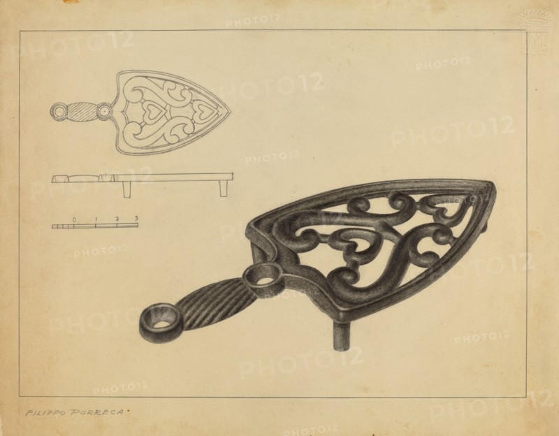 Flat Iron Holder, c. 1937.