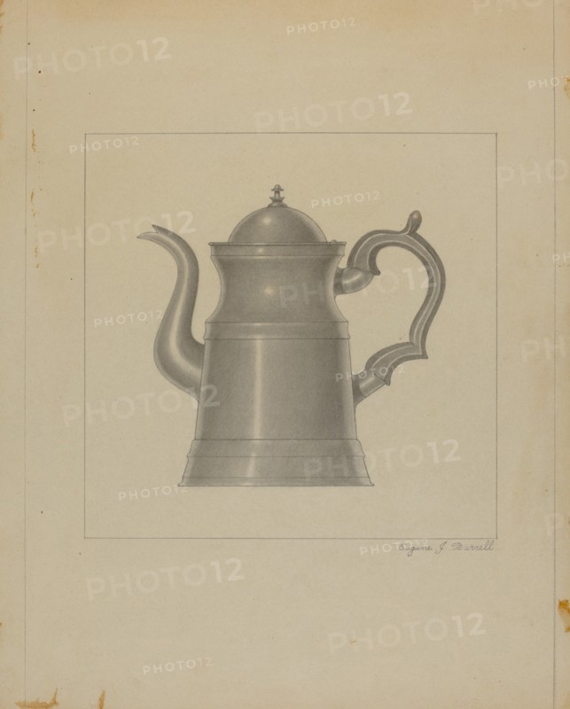 Pewter Coffee Pot, c. 1936.