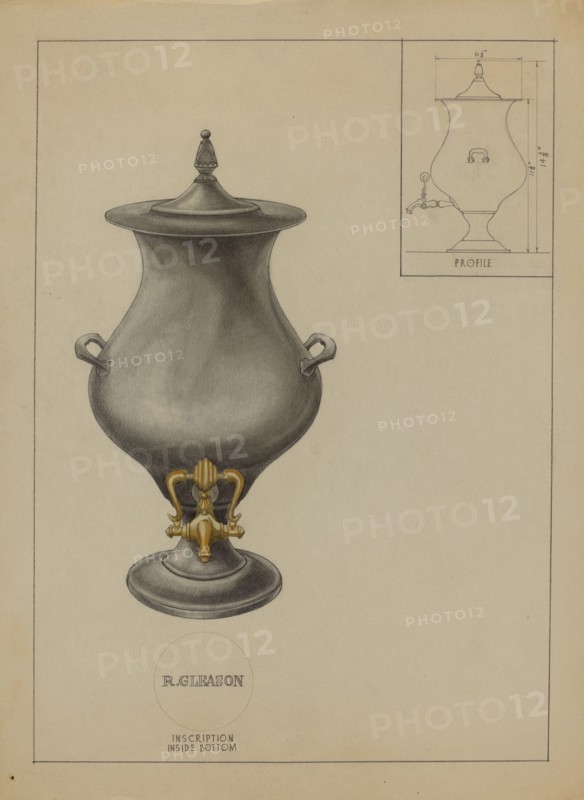 Pewter Coffee Urn, c. 1936.