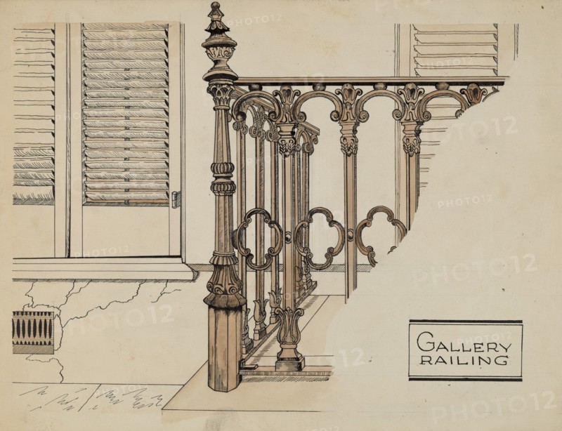 Cast Iron Gallery Rail, c. 1936.
