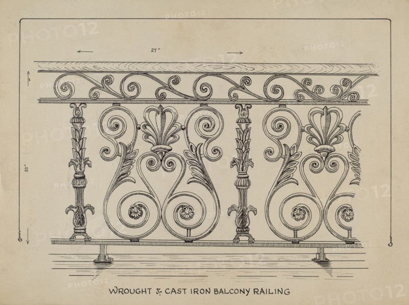 Cast Iron Balcony Rail, c. 1936.