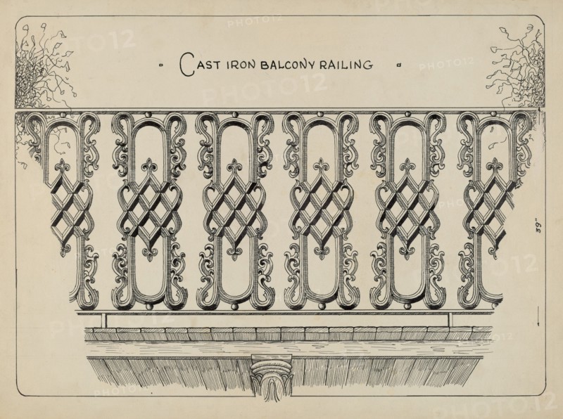 Cast Iron Balcony Rail, c. 1936.