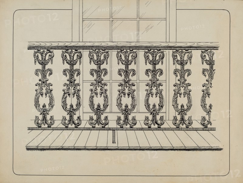 Cast Iron Balcony Rail, c. 1936.