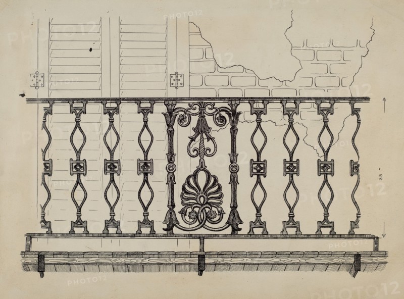 Cast Iron Balcony Rail, c. 1936.