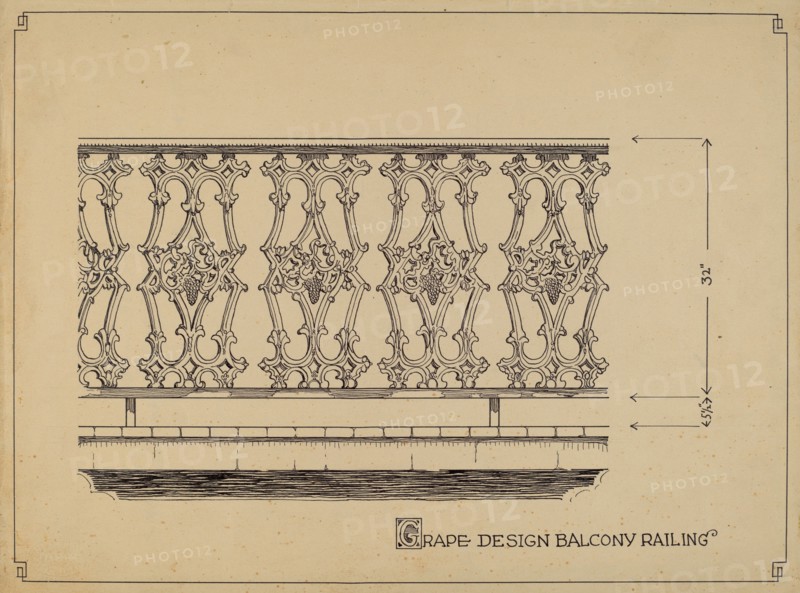 Grape Design Balcony, c. 1936.