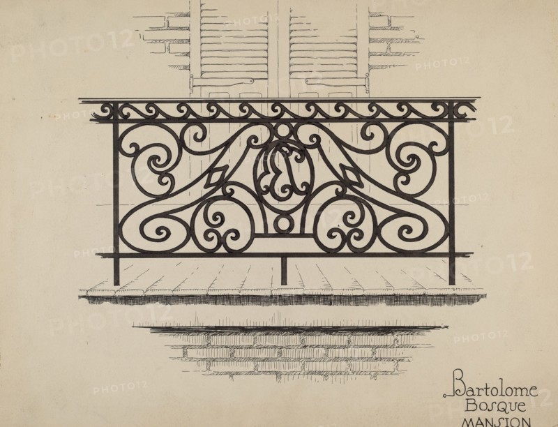 Wrought Iron Railing, c. 1936.