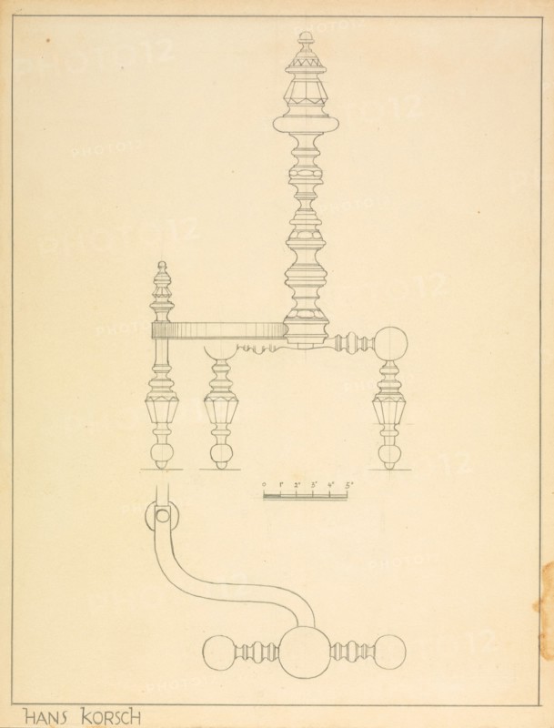 Andiron (one of pair), c. 1937.