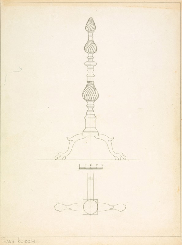 Andiron (one of pair), c. 1937.