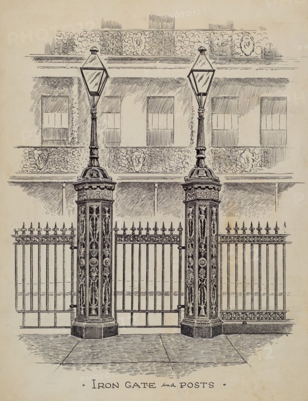 Cast Iron Gate and Fence, c. 1936.