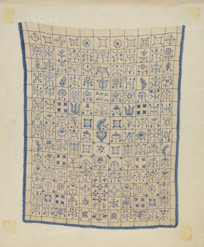 Embroidered Coverlet, c. 1936.