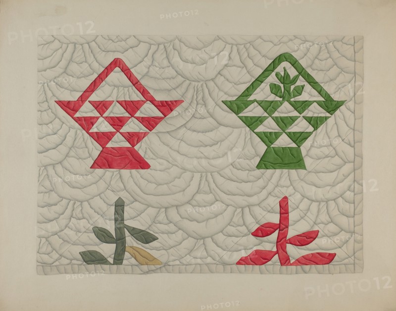 Quilt - Basket Design, c. 1937.