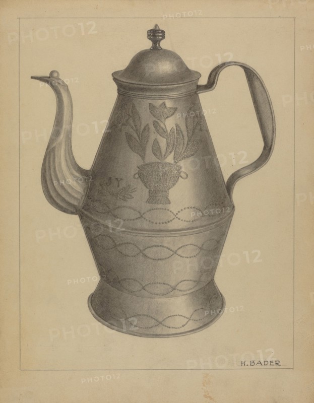 Pa. German Coffee Pot, c. 1936.
