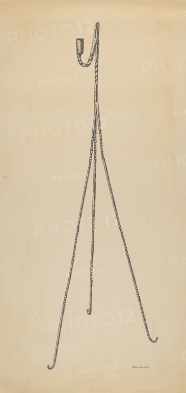 Rush and Candle Stand, c. 1939.