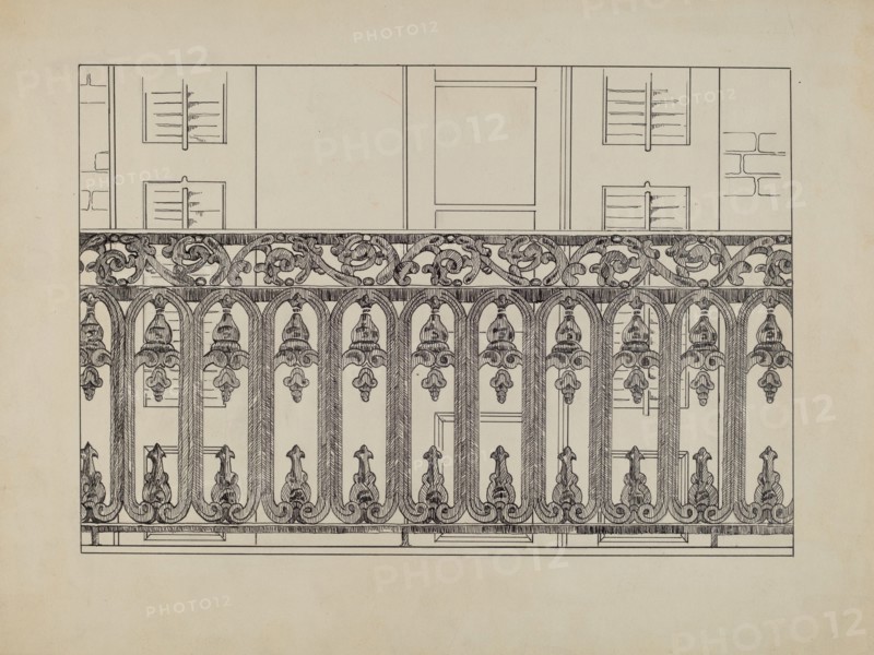 Cast Iron Balcony Rail, c. 1936.