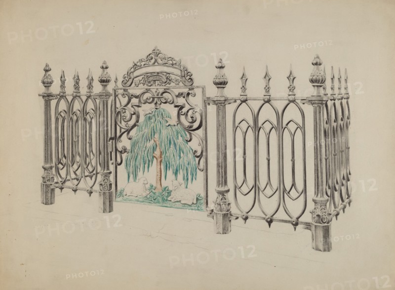 Cast Iron Gate and Fence, c. 1936.