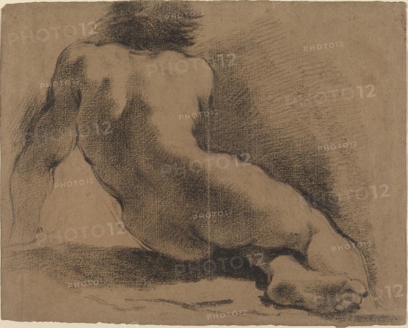 Seated Nude Boy Seen from the Back.