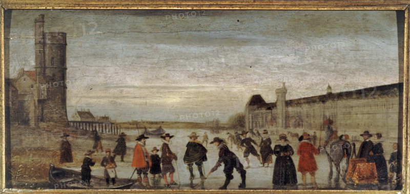 Skaters on the Seine in 1608, c1608.