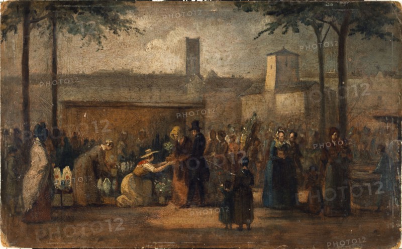 The flower market, c1839.