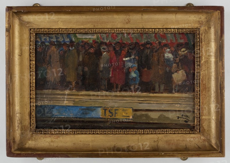 Rush hour in the metro, c1920.