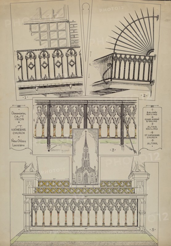 Cast Iron Balcony Rail, c. 1936.
