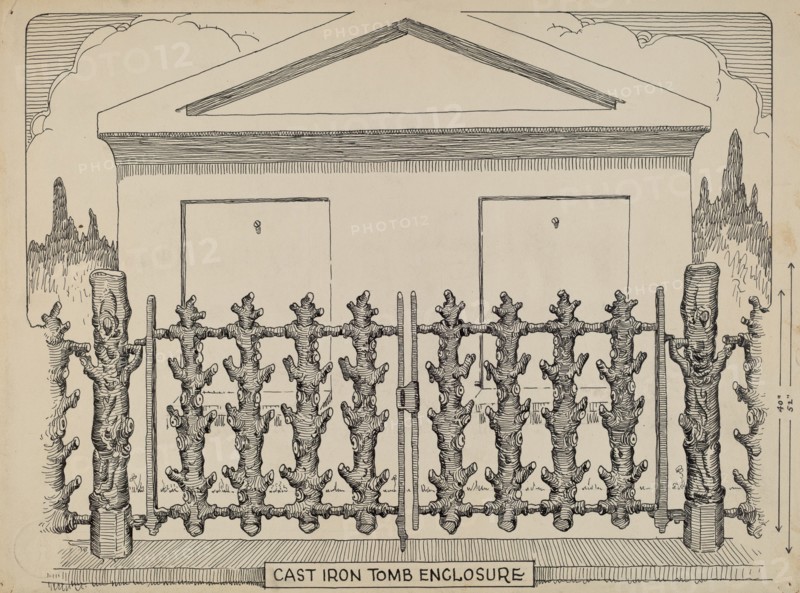 Iron Fence around Tomb, c. 1936.