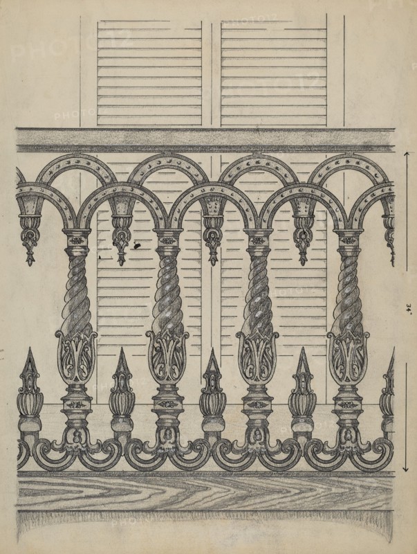 Cast Iron Balcony Rail, c. 1936.