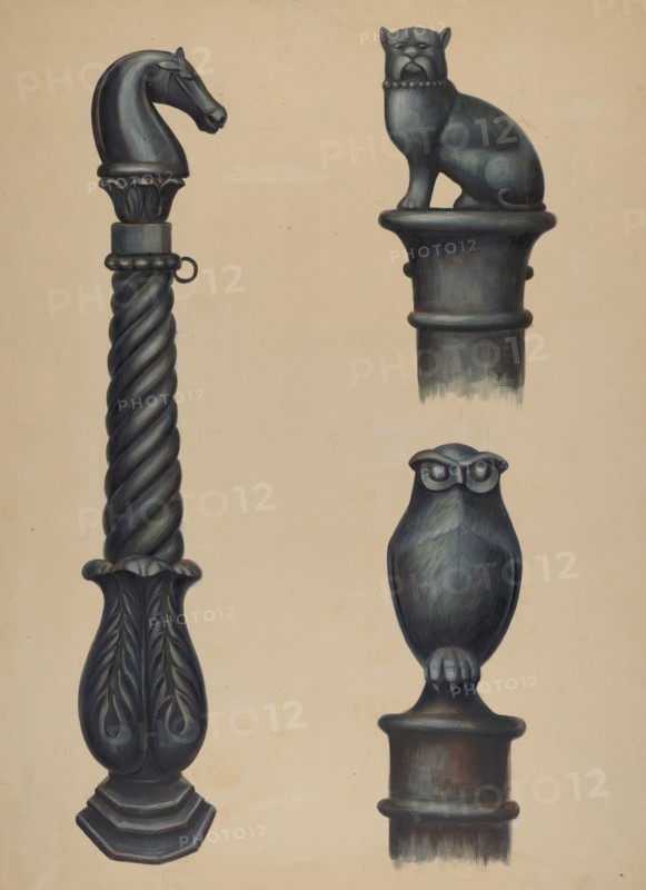 Cast Iron Hitching Post, c. 1941.