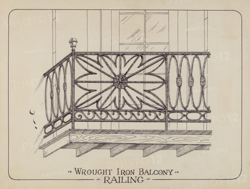 Iron Balcony Railings, 1935/1942.