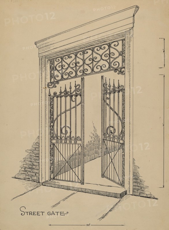 Wrought and Cast Iron Gate, c. 1936.