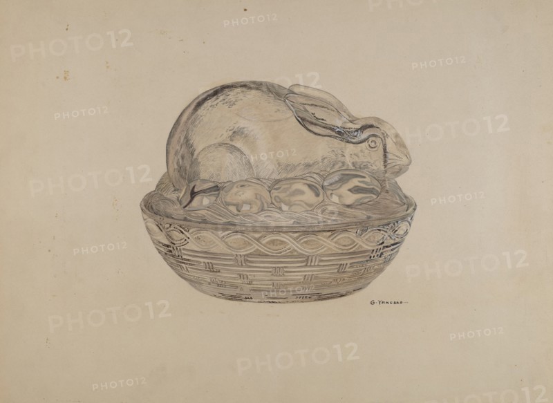 Covered Rabbit Dish, 1935/1942.