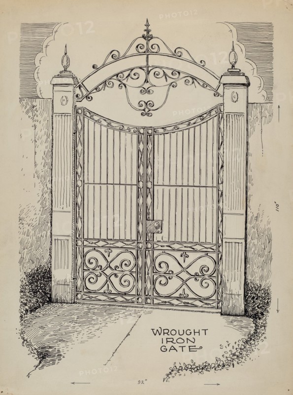 Wrought and Cast Iron Gates, c. 1936.