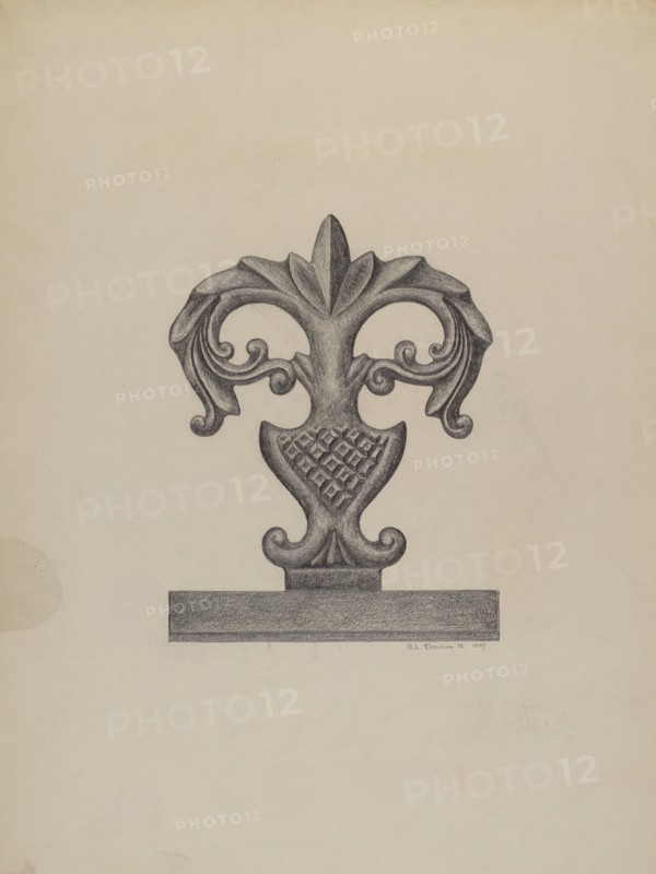 Cast Iron Fence Finial, 1937.