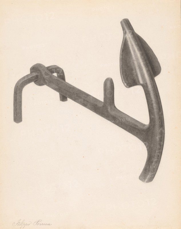 Andiron (one of pair), c. 1938.