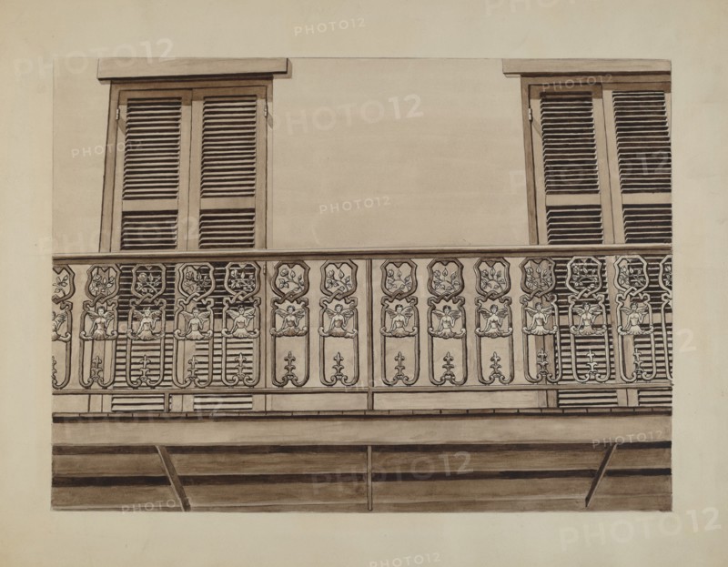 Cast Iron Balcony Rail, c. 1936.