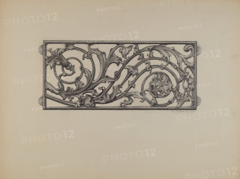 Cast Iron Window Grille, 1937.