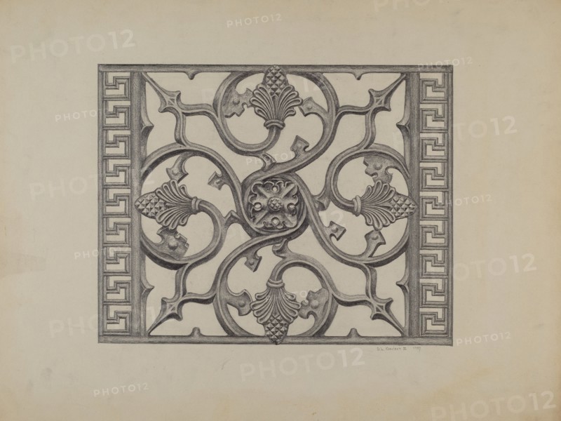 Cast Iron Window Grille, 1937.